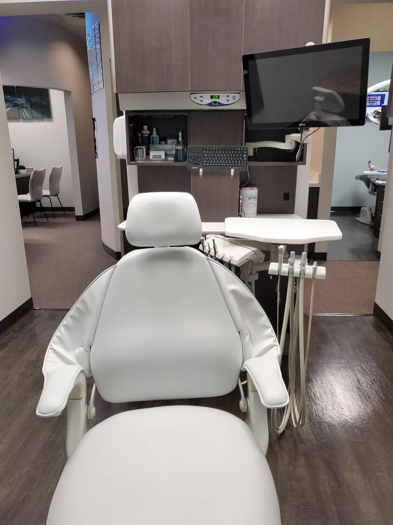 A treatment room at Waterview Dentistry